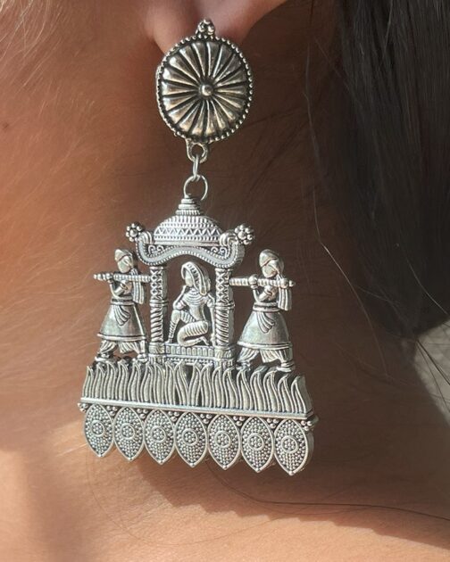 Boho Ethnic Doli Palki Oxidised Earring
